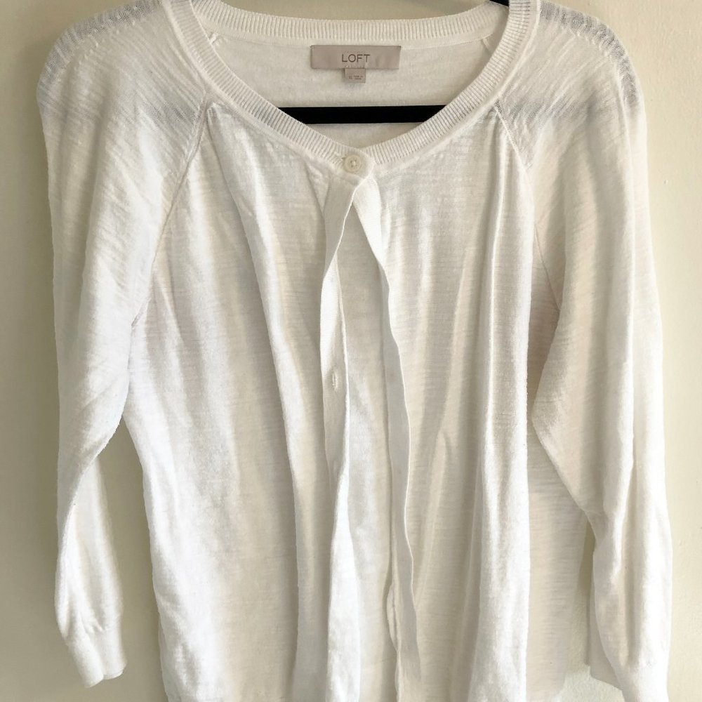 LOFT White Cardigan